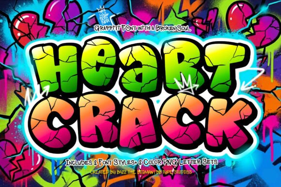 Heart Crack: A Graffiti-Inspired Font with Urban Soul