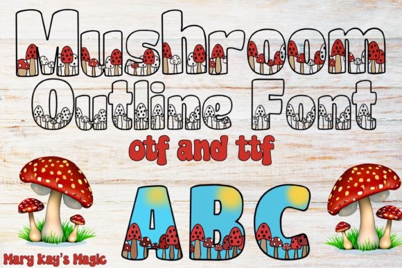 Mushroom Outline: A Whimsical Font for Nature-Inspired Projects