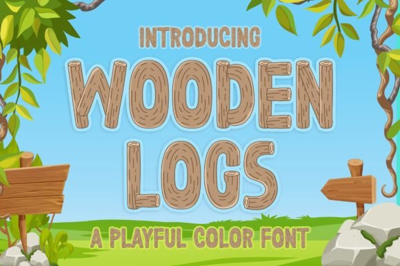 Wooden Logs: A Playful SVG Color Font for Bold Design